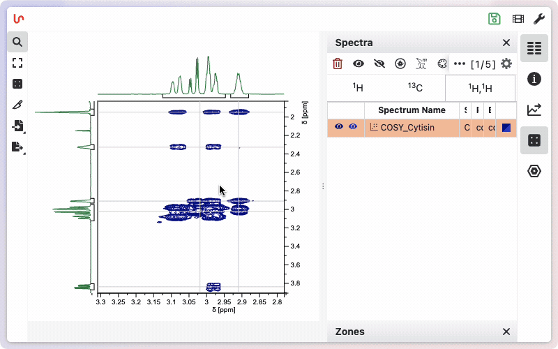 Adding signals from the cross peaks of a 2D spectrum