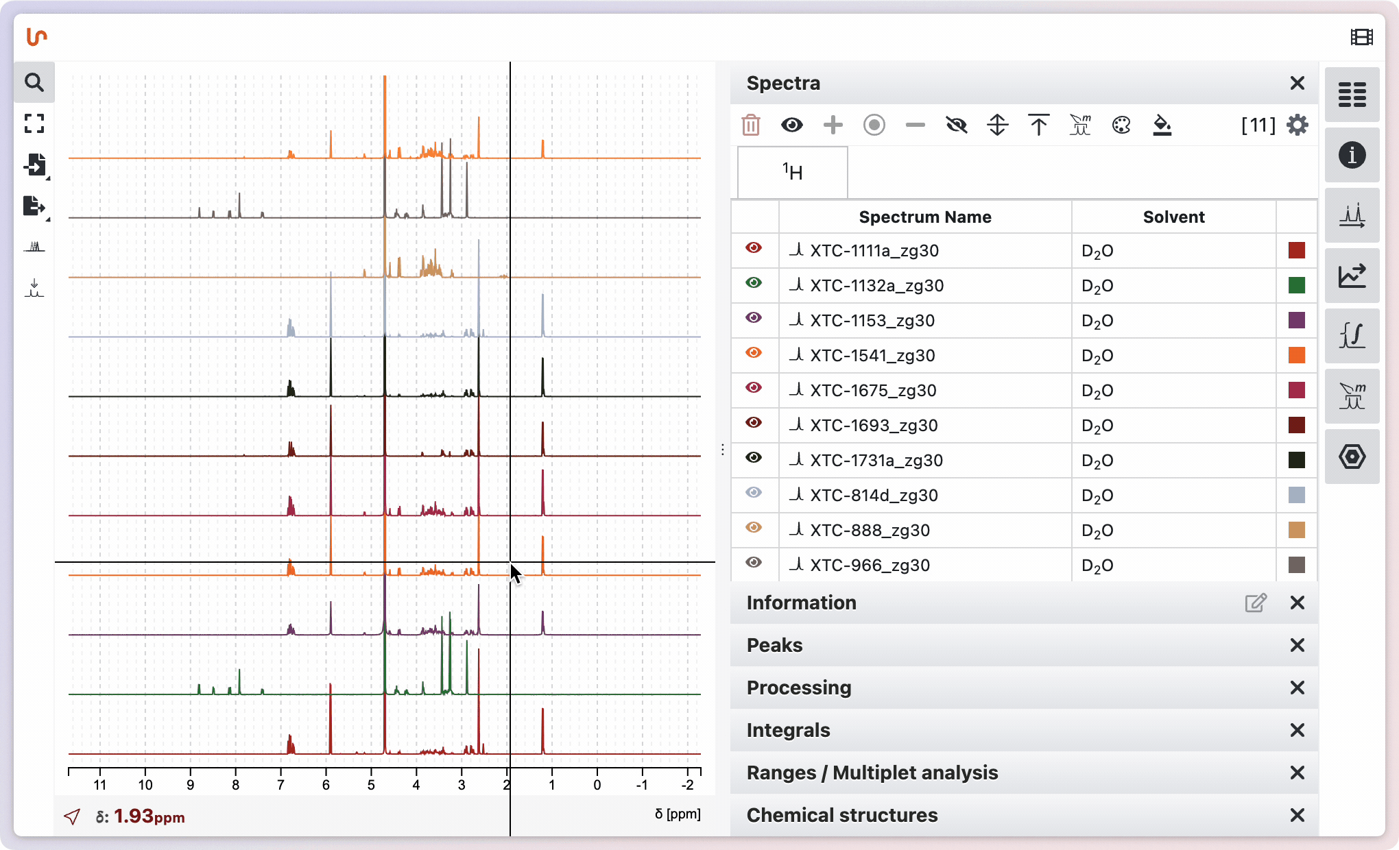 Spectra selection